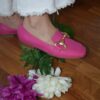 Cherie mocassini fucsia in pelle lavorazione a sacchetto- poesie veneziane - immagine 4