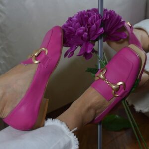 Mocassino Cherie a sacchetto in pelle  fuxia – Poesie Veneziane.