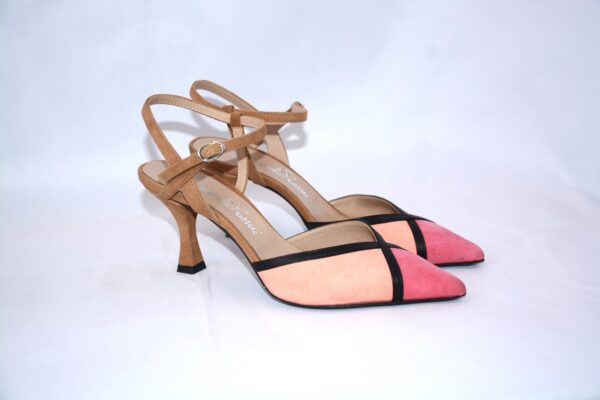 Sissi Pompelmo slingback in camoscio tacco 7 - Emanuela Passeri