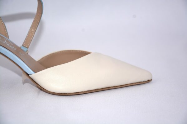 Sissi slingback celeste in pelle tacco 7 - Emanuela Passeri. - immagine 3