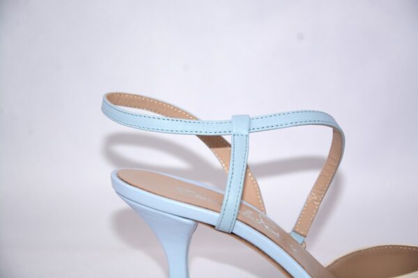 Sissi slingback celeste in pelle tacco 7 - Emanuela Passeri. - immagine 5