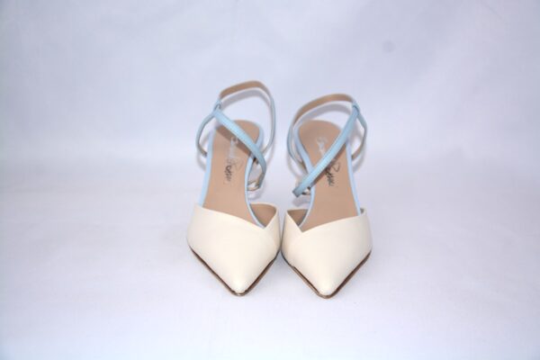 Sissi slingback celeste in pelle tacco 7 - Emanuela Passeri. - immagine 6