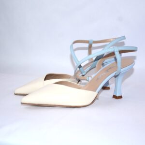 Sissi slingback celeste in pelle tacco 7 – Emanuela Passeri.