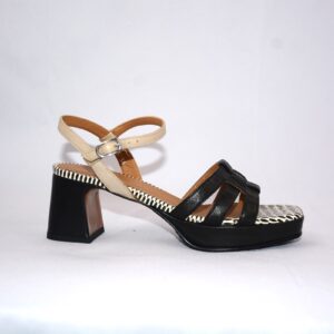 Safari sandali bicolore da donna in pelle con plateau con tacco 5 – Audley