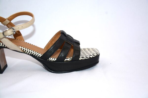 Safari sandali bicolore da donna in pelle con plateau con tacco 5 - Audley - immagine 10