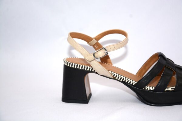 Safari sandali bicolore da donna in pelle con plateau con tacco 5 - Audley - immagine 2