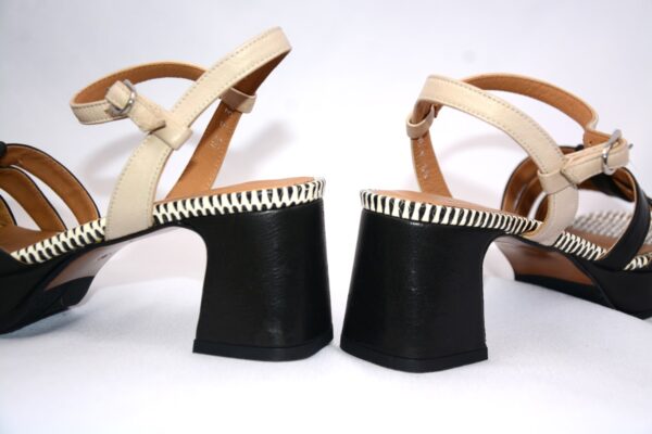 Safari sandali bicolore da donna in pelle con plateau con tacco 5 - Audley - immagine 9