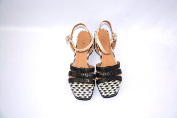 Safari sandali bicolore da donna in pelle con plateau con tacco 5 - Audley - immagine 8