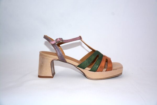 Safari Metalbel sandali da donna in pelle con plateau con tacco 5 - Audley