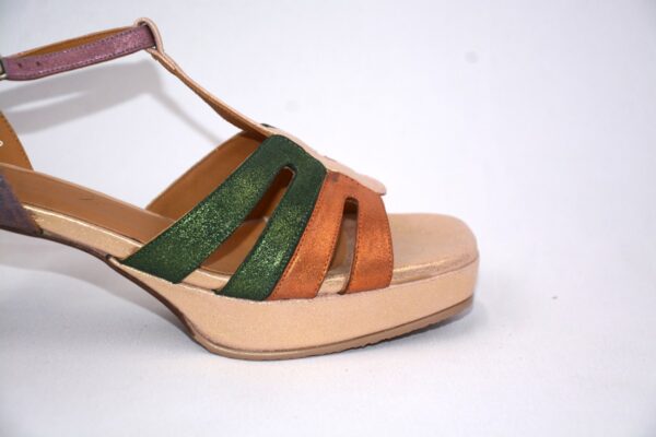 Safari Metalbel sandali da donna in pelle con plateau con tacco 5 - Audley - immagine 3