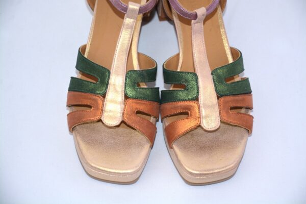 Safari Metalbel sandali da donna in pelle con plateau con tacco 5 - Audley - immagine 9