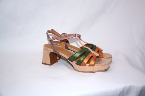 Safari Metalbel sandali da donna in pelle con plateau con tacco 5 - Audley - immagine 2