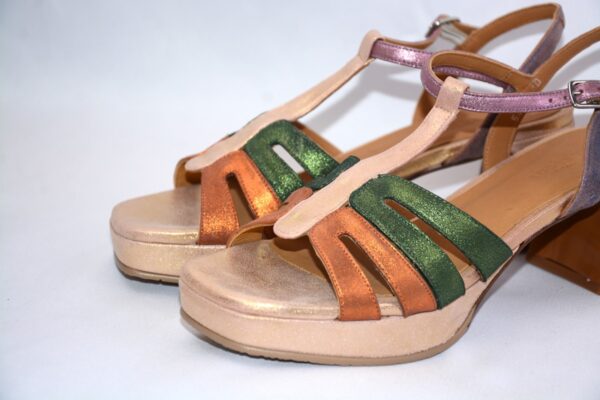 Safari Metalbel sandali da donna in pelle con plateau con tacco 5 - Audley - immagine 8