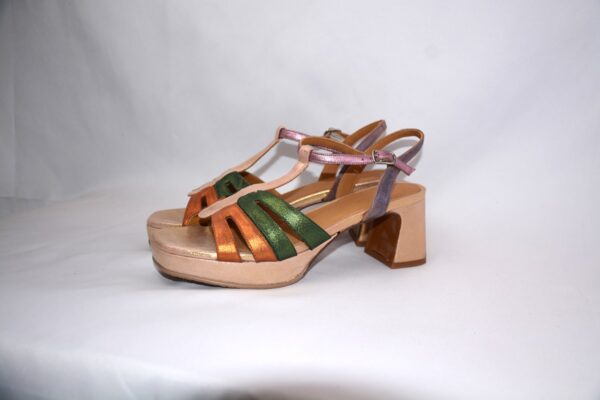 Safari Metalbel sandali da donna in pelle con plateau con tacco 5 - Audley - immagine 7