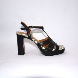 Safari sandali bicolore da donna in pelle con tacco 9  – Audley