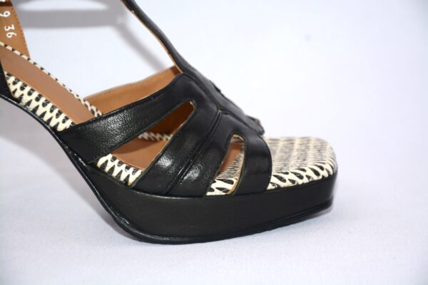 Safari sandali bicolore da donna in pelle con tacco 9  - Audley - immagine 11