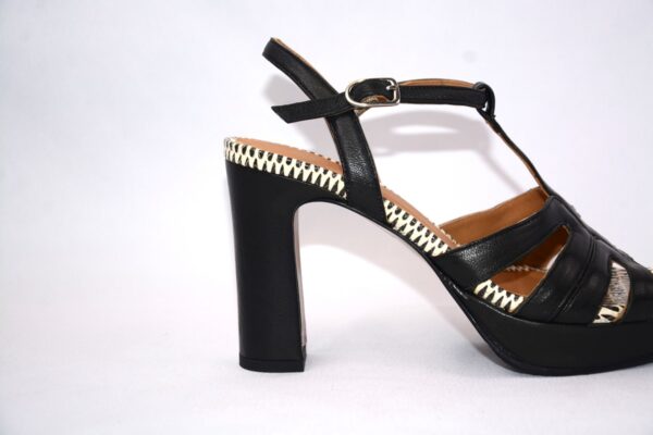 Safari sandali bicolore da donna in pelle con tacco 9  - Audley - immagine 9