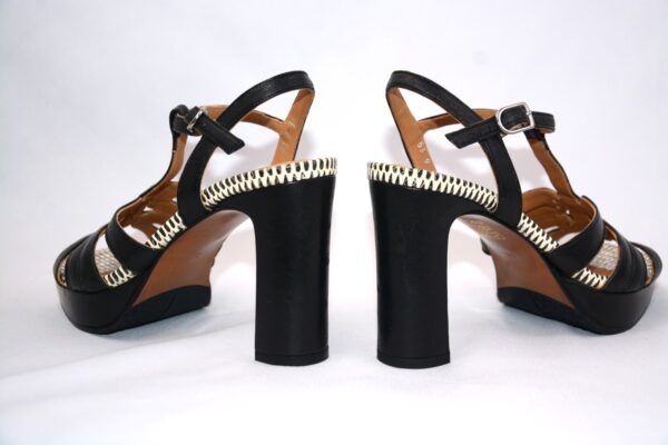 Safari sandali bicolore da donna in pelle con tacco 9  - Audley - immagine 4