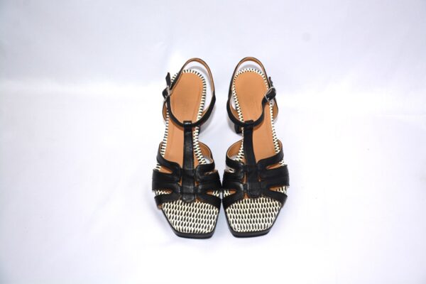 Safari sandali bicolore da donna in pelle con tacco 9  - Audley - immagine 8