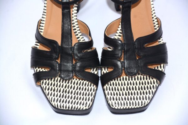 Safari sandali bicolore da donna in pelle con tacco 9  - Audley - immagine 7