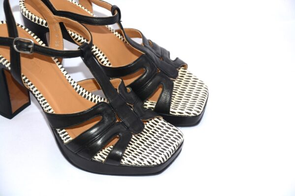 Safari sandali bicolore da donna in pelle con tacco 9  - Audley - immagine 6