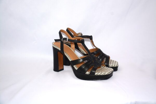 Safari sandali bicolore da donna in pelle con tacco 9  - Audley - immagine 2