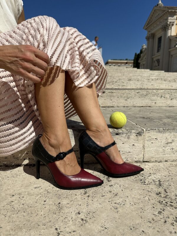 Valentina dècolletè bordo in pell con tacco 9 - immagine 3