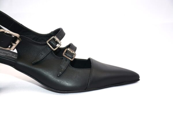 Olimpia slingback nere da donna in pelle con tacco 65 - Kate Libertine - immagine 4