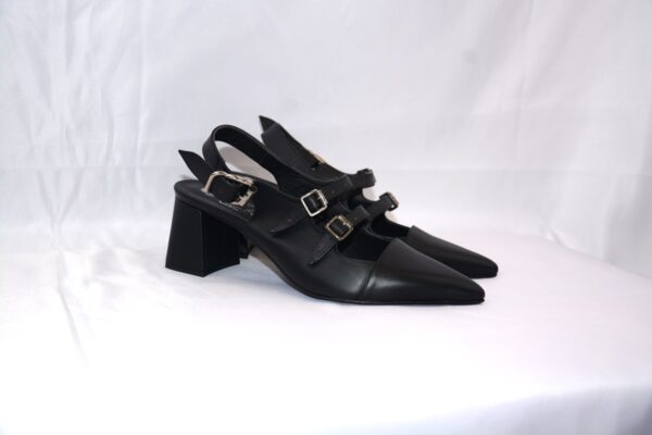 Olimpia slingback nere da donna in pelle con tacco 65 - Kate Libertine - immagine 2