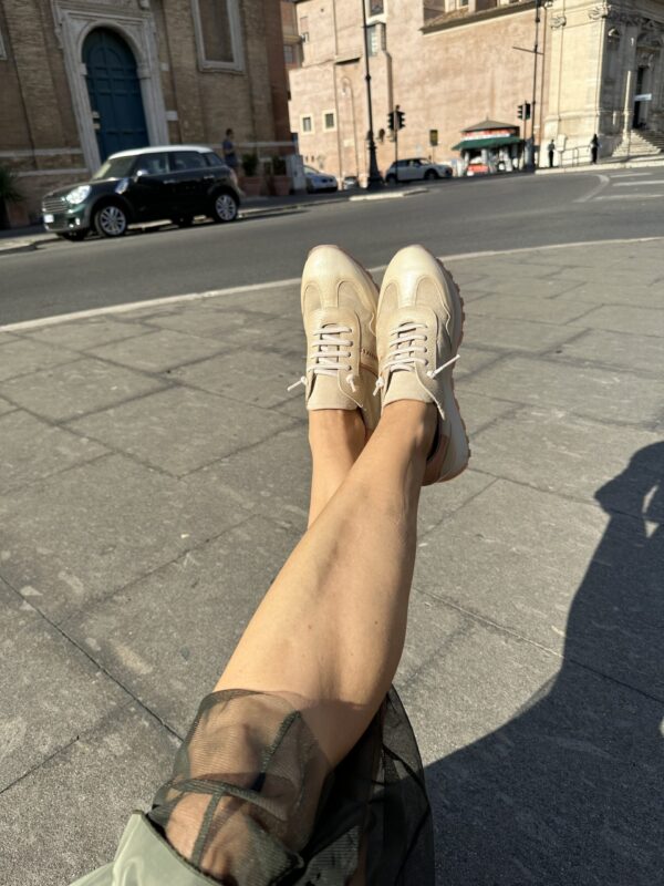 Snaekers Paloma vaniglia in pelle. - immagine 8
