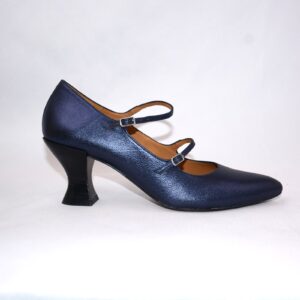 Alice  dècolletè bluette in pelle tacco rocchetto 5