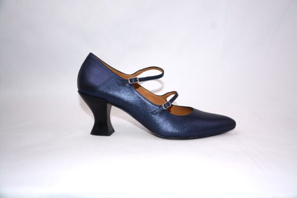 Alice  dècolletè bluette in pelle tacco rocchetto 5