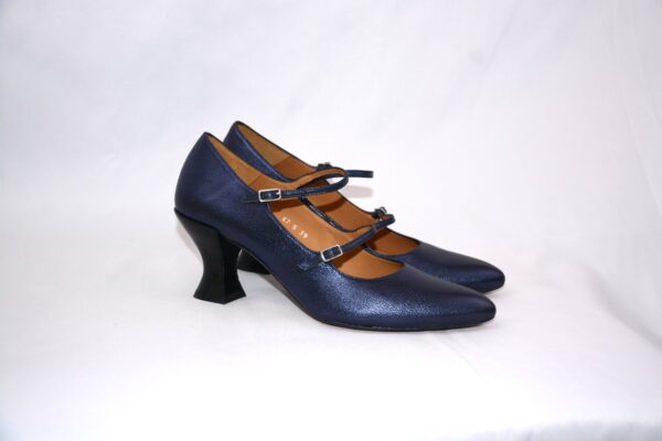 Alice  dècolletè bluette in pelle tacco rocchetto 5 - immagine 2