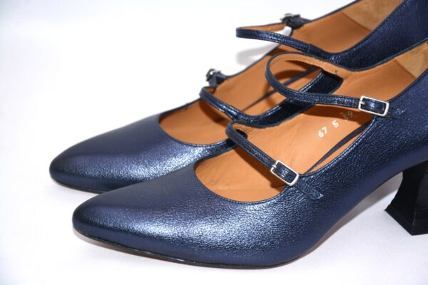 Alice  dècolletè bluette in pelle tacco rocchetto 5 - immagine 12