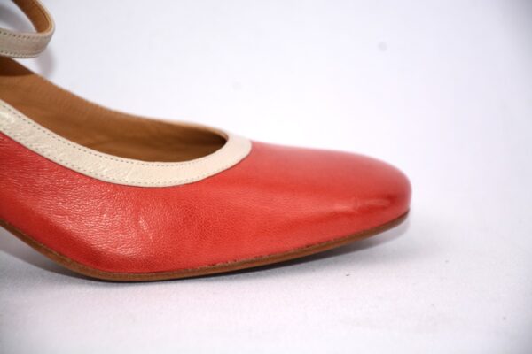 Paolina slingback rosse da donna  in pelle  con tacco 6  - Audley - immagine 5
