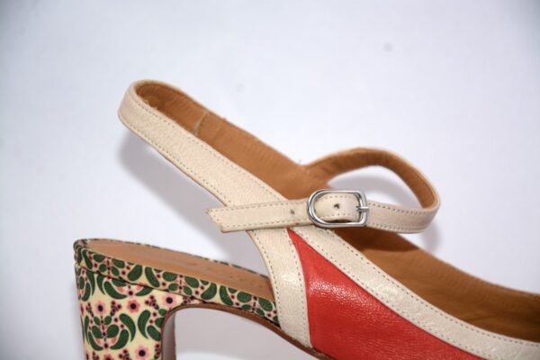 Paolina slingback rosse da donna  in pelle  con tacco 6  - Audley - immagine 6