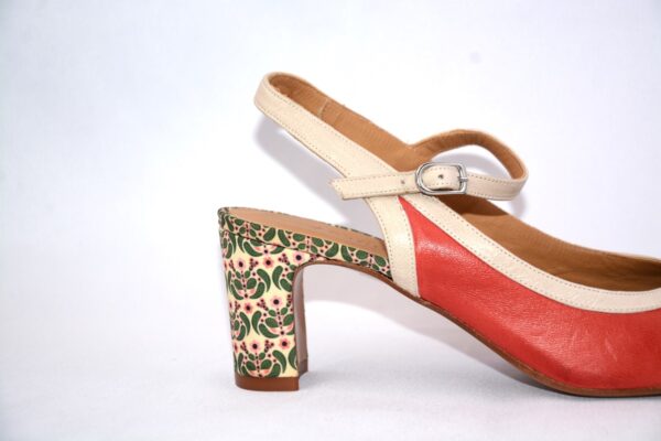 Paolina slingback rosse da donna  in pelle  con tacco 6  - Audley - immagine 7