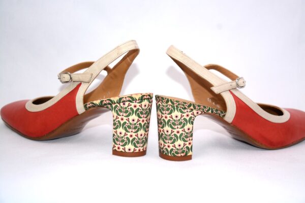 Paolina slingback rosse da donna  in pelle  con tacco 6  - Audley - immagine 8