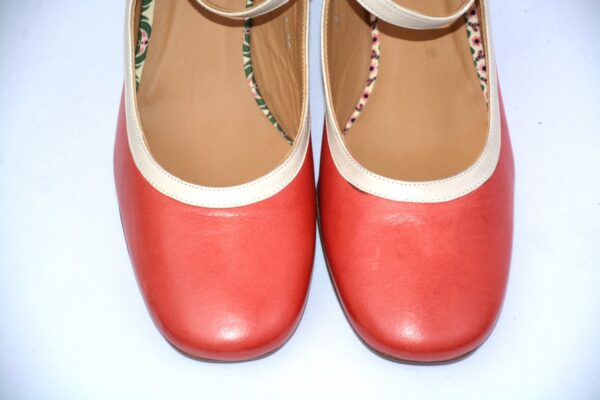 Paolina slingback rosse da donna  in pelle  con tacco 6  - Audley - immagine 9