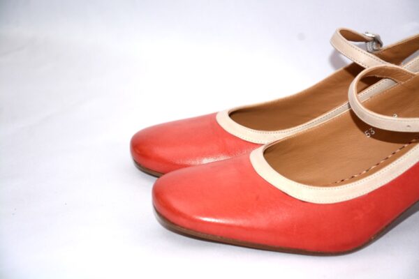 Paolina slingback rosse da donna  in pelle  con tacco 6  - Audley - immagine 12