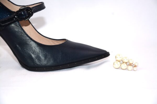 Valentina dècolletè blu in pelle con tacco 9 - immagine 3