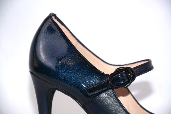 Valentina dècolletè blu in pelle con tacco 9 - immagine 9