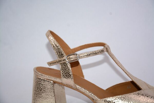 Capri Gold slingback oro in pelle tacco 65 - immagine 8