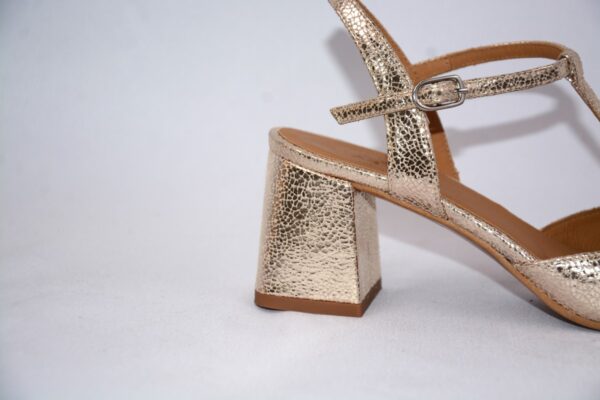 Capri Gold slingback oro in pelle tacco 65 - immagine 3
