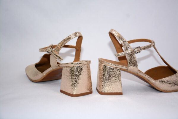 Capri Gold slingback oro in pelle tacco 65 - immagine 5
