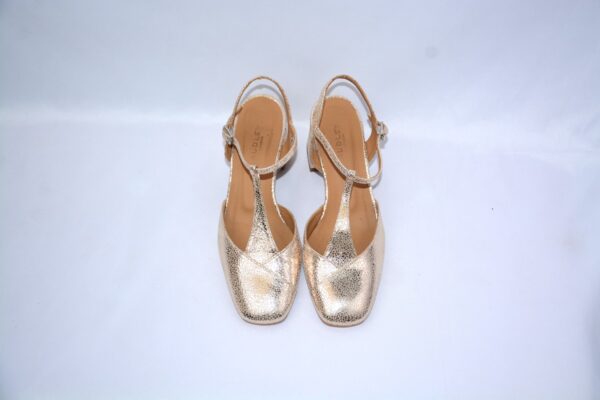Capri Gold slingback oro in pelle tacco 65 - immagine 9