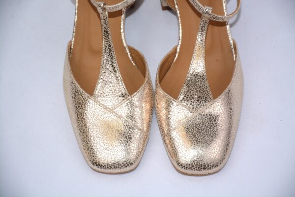 Capri Gold slingback oro in pelle tacco 65 - immagine 4
