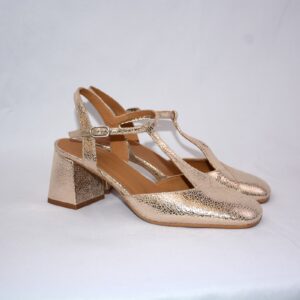 Capri Gold slingback oro in pelle tacco 65