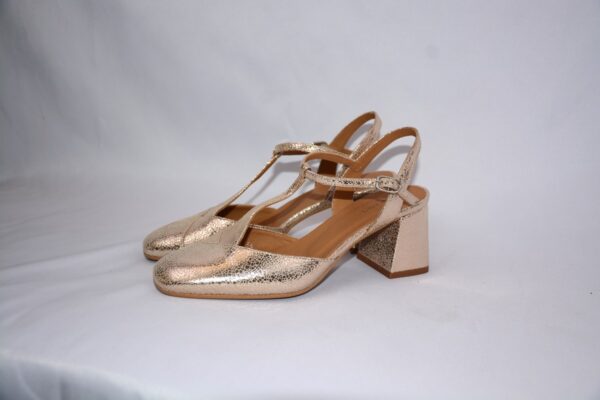 Capri Gold slingback oro in pelle tacco 65 - immagine 10