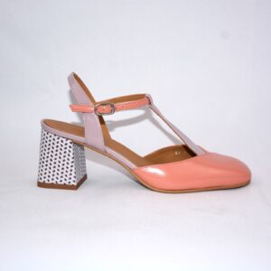 Capri  slingback da donna color rosa in pelle tacco 65